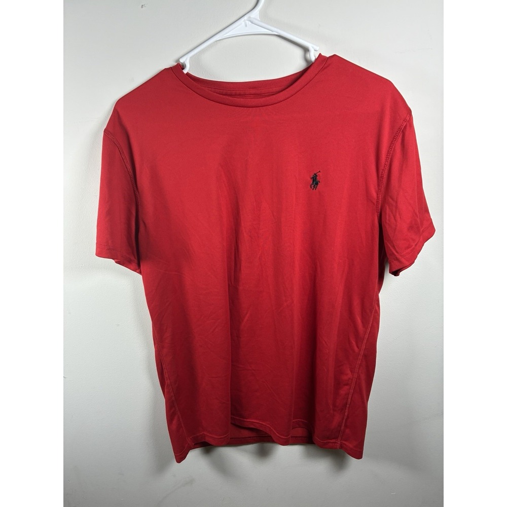 #M138 Men Medium Ralph Lauren Polo Performance Active Red Shirt